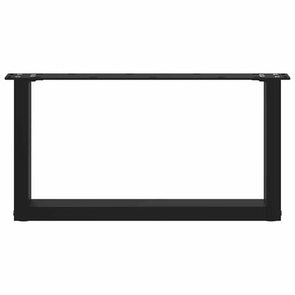Gambe per Tavolino da Caffè a Forma di U 2 pz Nere 70x(30-31)cm