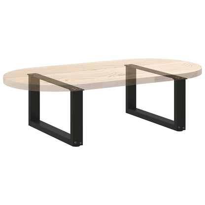 Gambe per Tavolino da Caffè a Forma di U 2 pz Nere 70x(30-31)cm