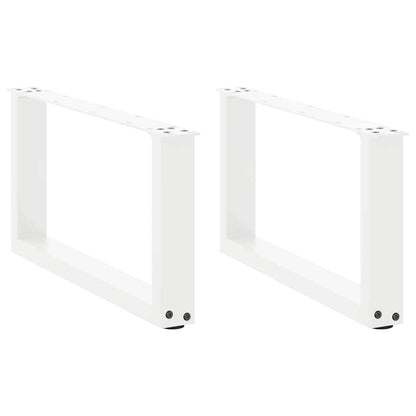 Gambe Tavolino da Caffè a U 2 pz Bianco 70x(30-31)cm in Acciaio - homemem39