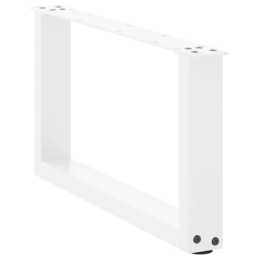 Gambe Tavolino da Caffè a U 2 pz Bianco 70x(30-31)cm in Acciaio - homemem39