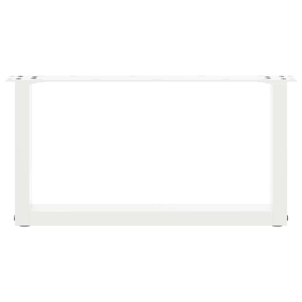 Gambe Tavolino da Caffè a U 2 pz Bianco 70x(30-31)cm in Acciaio - homemem39