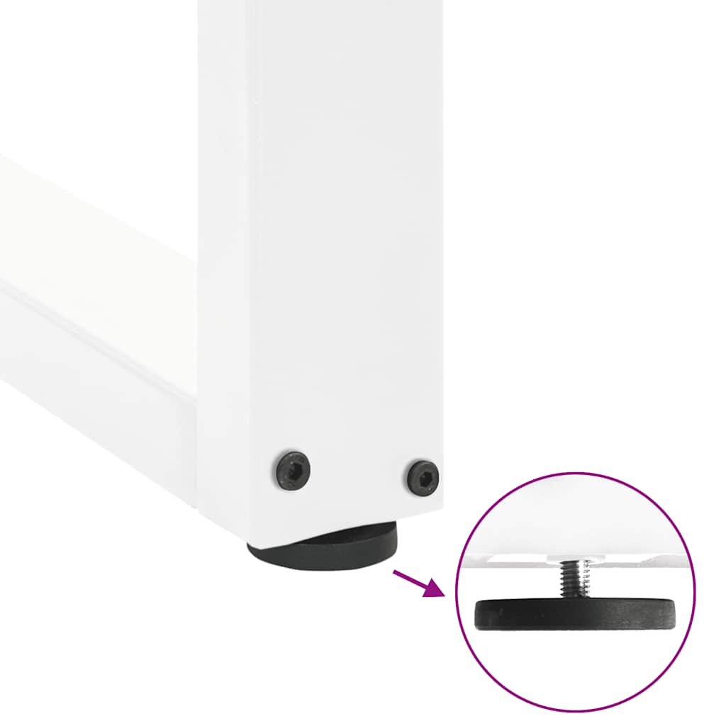 Gambe Tavolino da Caffè a U 2 pz Bianco 70x(30-31)cm in Acciaio - homemem39