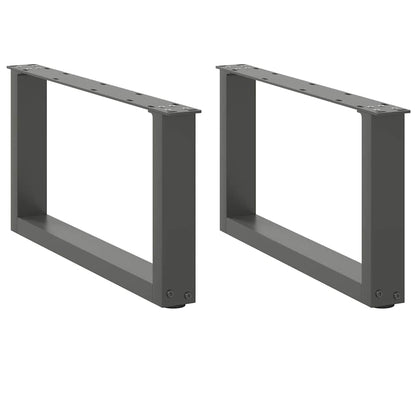 Gambe per Tavolino da Caffè forma U 2 pz Antracite 70x(30-31)cm