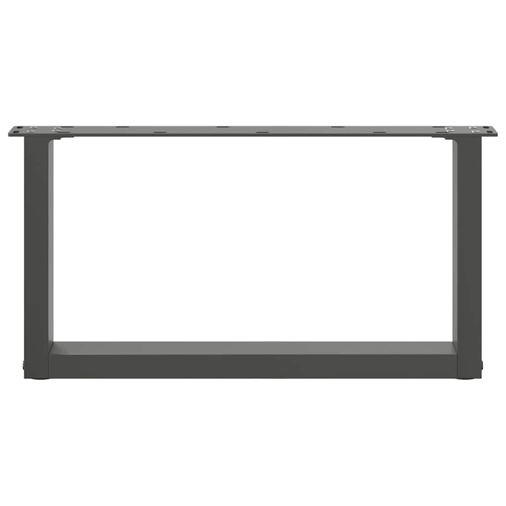 Gambe per Tavolino da Caffè forma U 2 pz Antracite 70x(30-31)cm