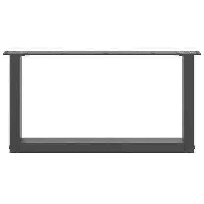 Gambe per Tavolino da Caffè forma U 2 pz Antracite 70x(30-31)cm