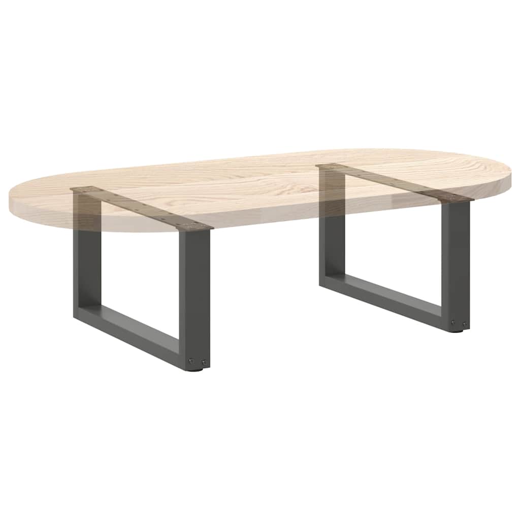 Gambe per Tavolino da Caffè forma U 2 pz Antracite 70x(30-31)cm