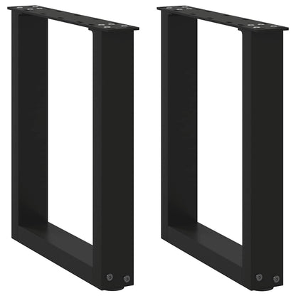 Gambe Tavolino Caffè a U 2 pz Nero 28x(42-43) cm Acciaio - homemem39