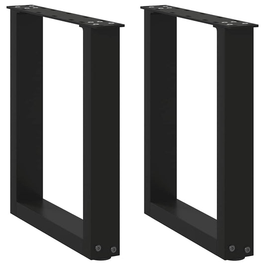 Gambe Tavolino Caffè a U 2 pz Nero 28x(42-43) cm Acciaio - homemem39