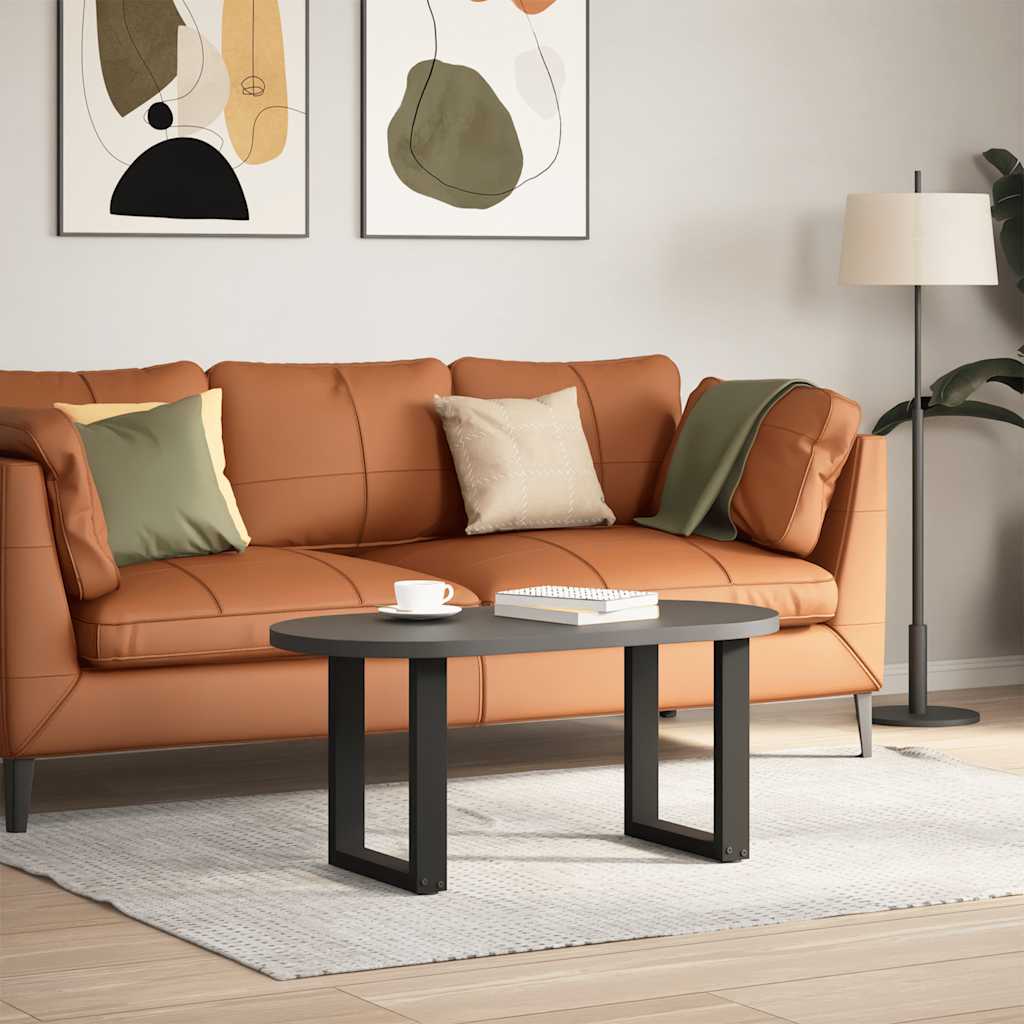 Gambe Tavolino Caffè a U 2 pz Nero 28x(42-43) cm Acciaio - homemem39
