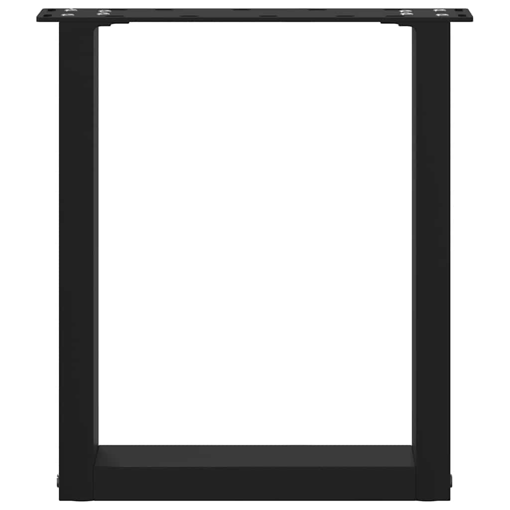 Gambe per Tavolino da Caffè a Forma di U 2 pz Nere 28x(42-43)cm