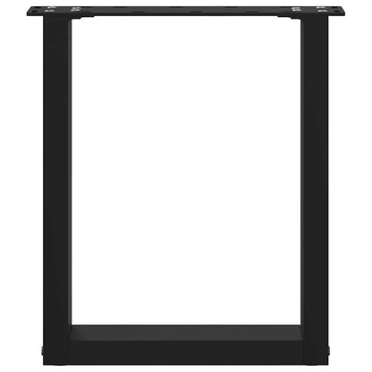 Gambe per Tavolino da Caffè a Forma di U 2 pz Nere 28x(42-43)cm