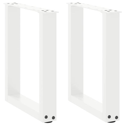 Gambe Tavolino Caffè a U 2 pz Bianco 28x(42-43) cm Acciaio
