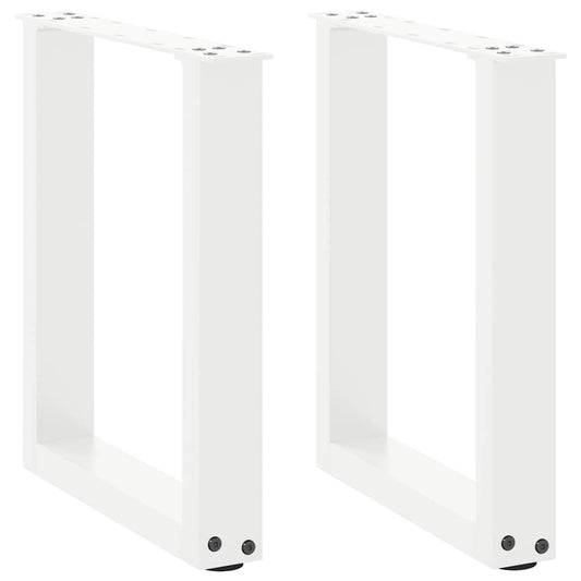 Gambe Tavolino Caffè a U 2 pz Bianco 28x(42-43) cm Acciaio