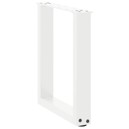 Gambe Tavolino Caffè a U 2 pz Bianco 28x(42-43) cm Acciaio