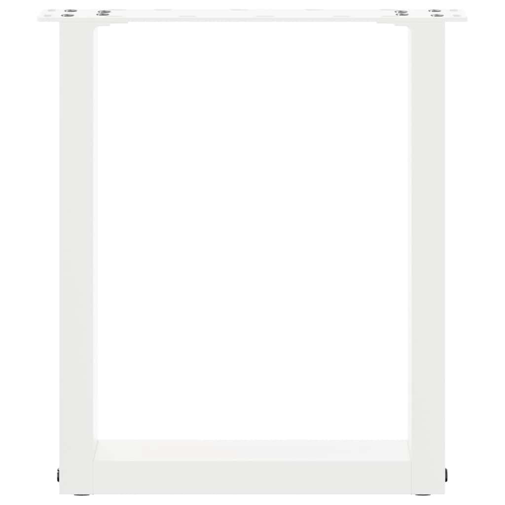 Gambe Tavolino Caffè a U 2 pz Bianco 28x(42-43) cm Acciaio