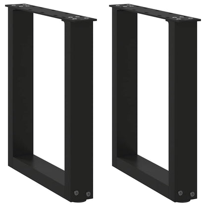 Gambe Tavolino Caffè a U 2 pz Nero 38x(42-43)cm Acciaio - homemem39