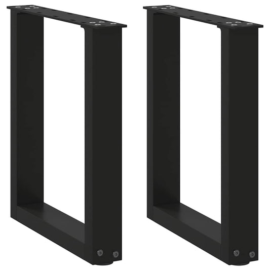 Gambe Tavolino Caffè a U 2 pz Nero 38x(42-43)cm Acciaio - homemem39