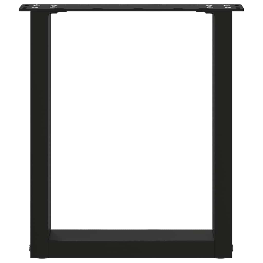 Gambe per Tavolino da Caffè a Forma di U 2 pz Nere 38x(42-43)cm