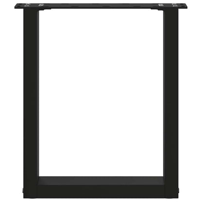 Gambe per Tavolino da Caffè a Forma di U 2 pz Nere 38x(42-43)cm