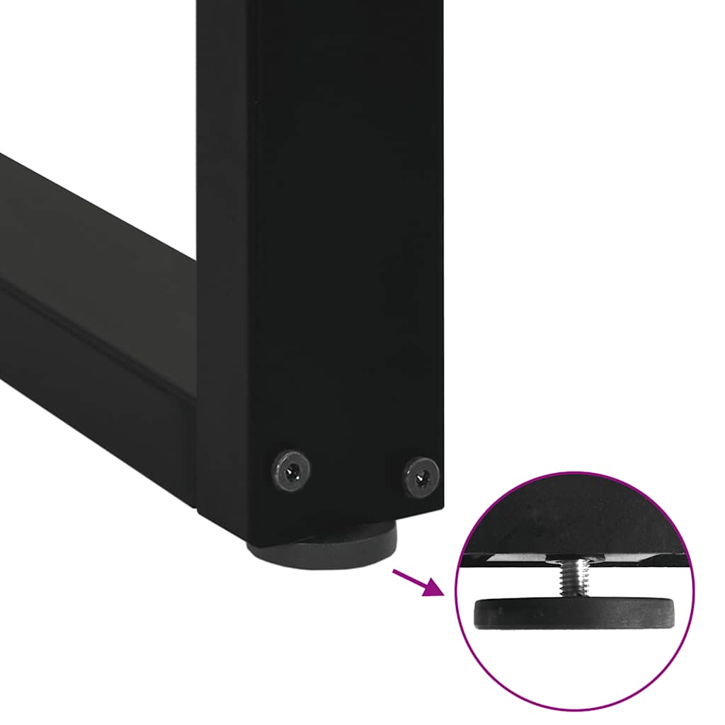 Gambe per Tavolino da Caffè a Forma di U 2 pz Nere 38x(42-43)cm