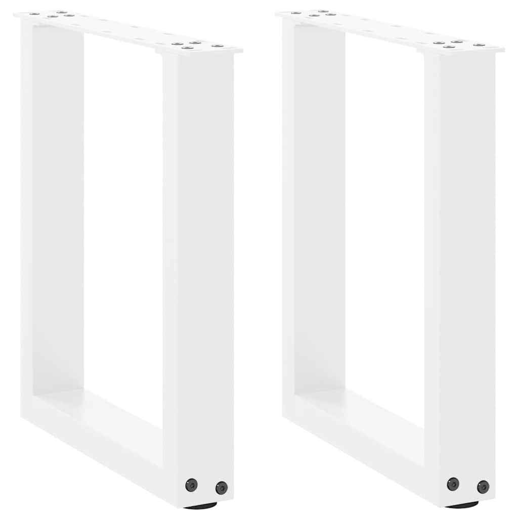 Gambe Tavolino Caffè a U 2 pz Bianco 38x(42-43) cm Acciaio - homemem39