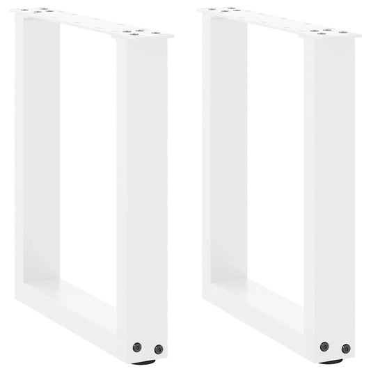 Gambe Tavolino Caffè a U 2 pz Bianco 38x(42-43) cm Acciaio - homemem39