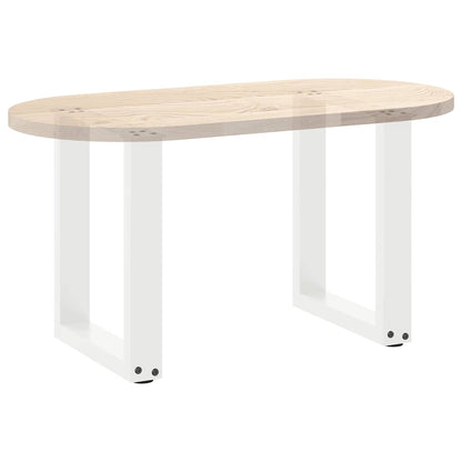 Gambe Tavolino Caffè a U 2 pz Bianco 38x(42-43) cm Acciaio - homemem39