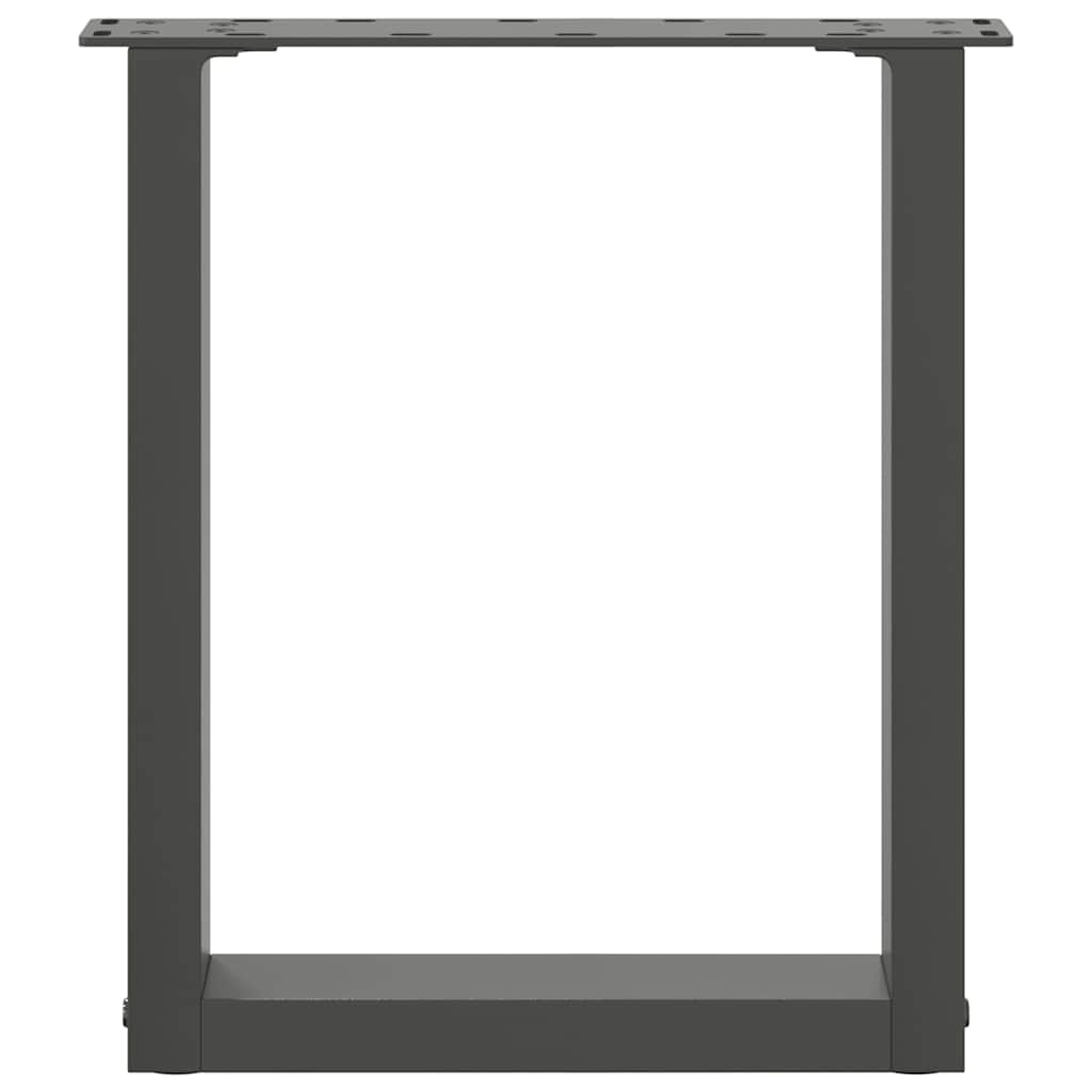 Gambe per Tavolino da Caffè forma U 2 pz Antracite 38x(42-43)cm