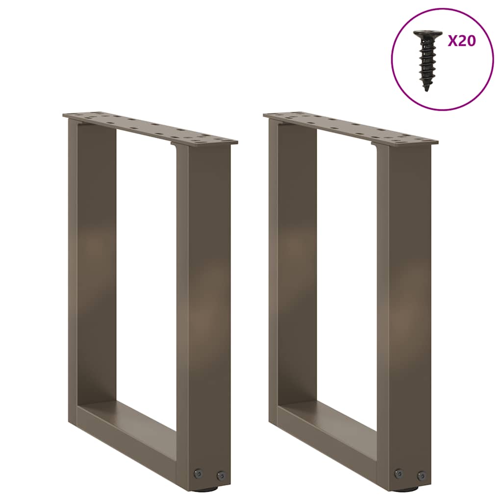 Gambe Tavolino Caffè a U 2 pz 38x(42-43) cm Acciaio - homemem39
