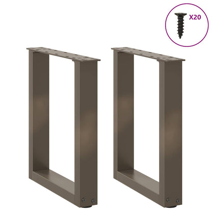 Gambe Tavolino Caffè a U 2 pz 38x(42-43) cm Acciaio - homemem39