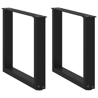 Gambe Tavolino Caffè a U 2 pz Nero 50x(42-43) cm in Acciaio - homemem39