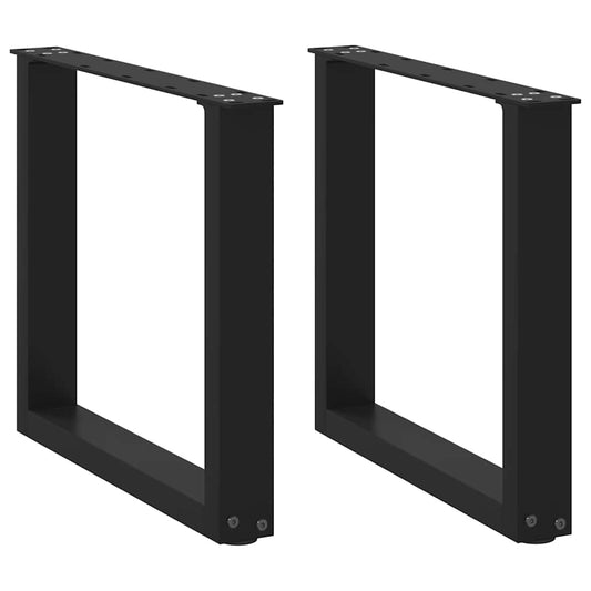Gambe Tavolino Caffè a U 2 pz Nero 50x(42-43) cm in Acciaio - homemem39