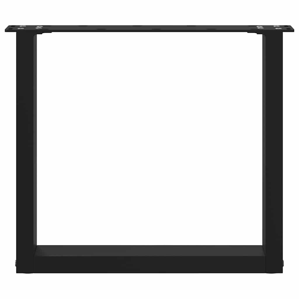 Gambe per Tavolino da Caffè a Forma di U 2 pz Nere 50x(42-43)cm