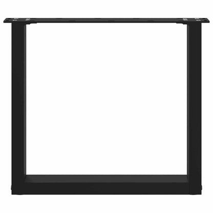 Gambe per Tavolino da Caffè a Forma di U 2 pz Nere 50x(42-43)cm