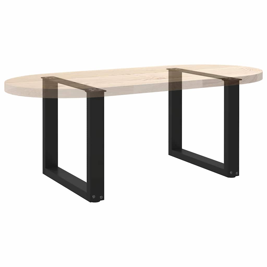 Gambe Tavolino Caffè a U 2 pz Nero 50x(42-43) cm in Acciaio - homemem39