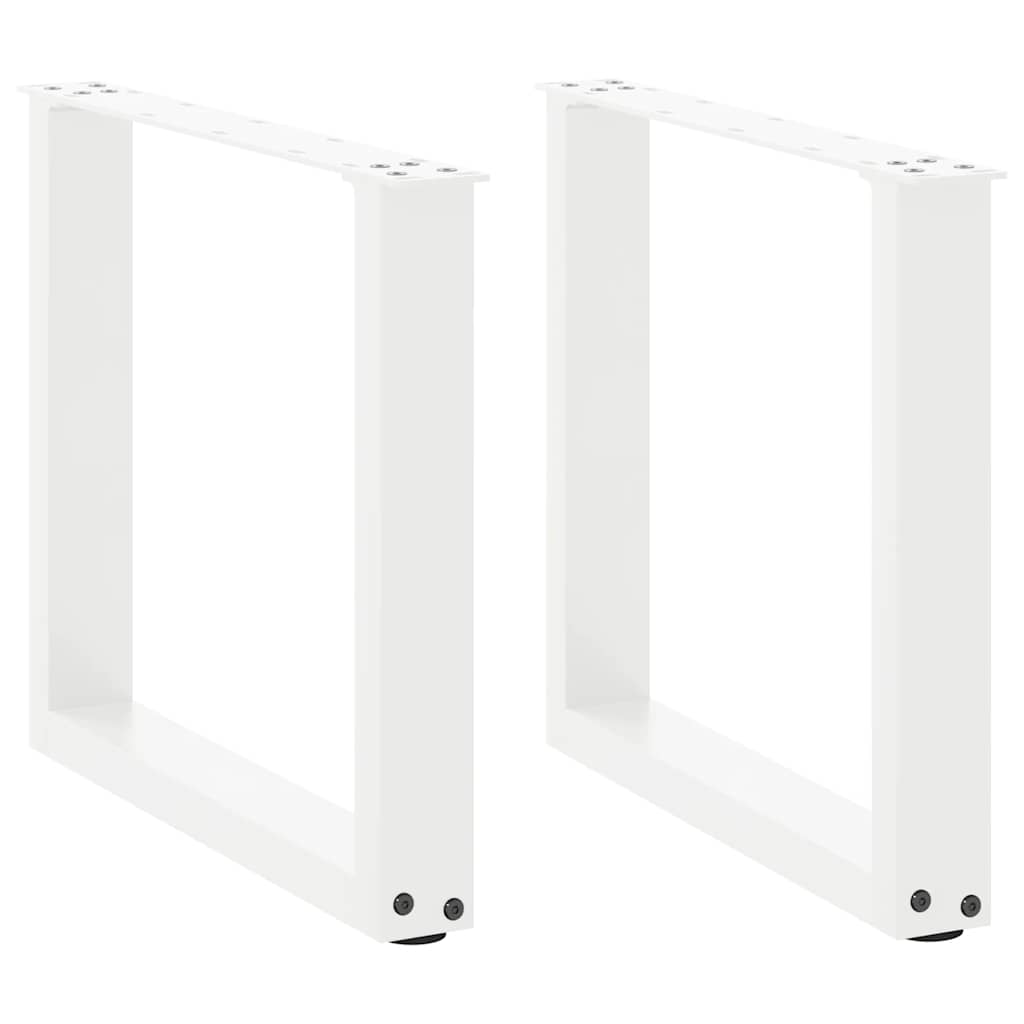 Gambe Tavolino Caffè a U 2 pz Bianco 50x(42-43) cm Acciaio - homemem39