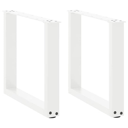 Gambe Tavolino Caffè a U 2 pz Bianco 50x(42-43) cm Acciaio - homemem39
