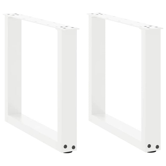 Gambe Tavolino Caffè a U 2 pz Bianco 50x(42-43) cm Acciaio - homemem39