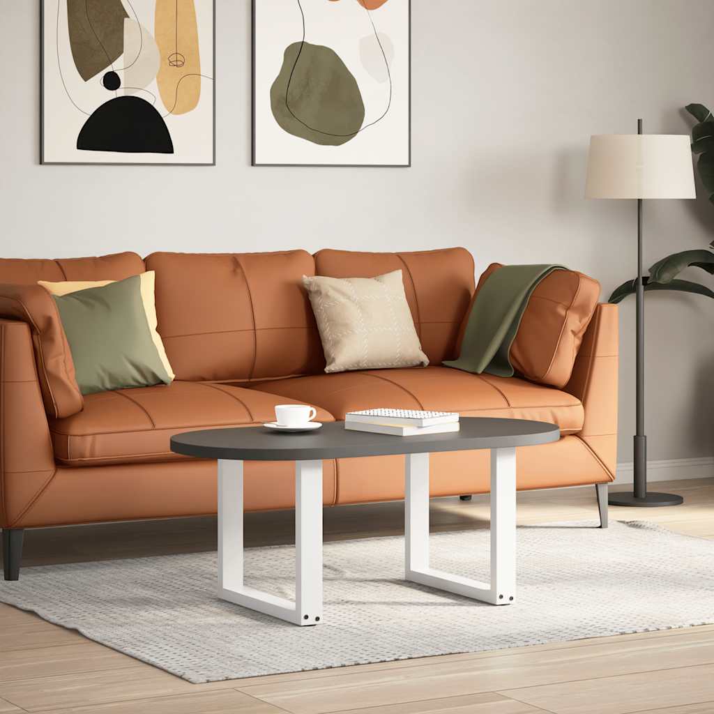 Gambe Tavolino Caffè a U 2 pz Bianco 50x(42-43) cm Acciaio - homemem39