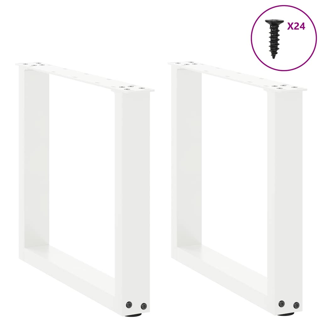 Gambe Tavolino Caffè a U 2 pz Bianco 50x(42-43) cm Acciaio - homemem39