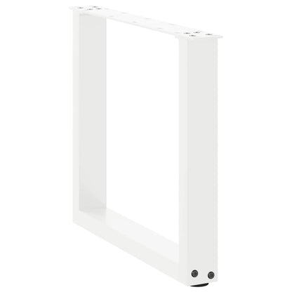 Gambe Tavolino Caffè a U 2 pz Bianco 50x(42-43) cm Acciaio - homemem39