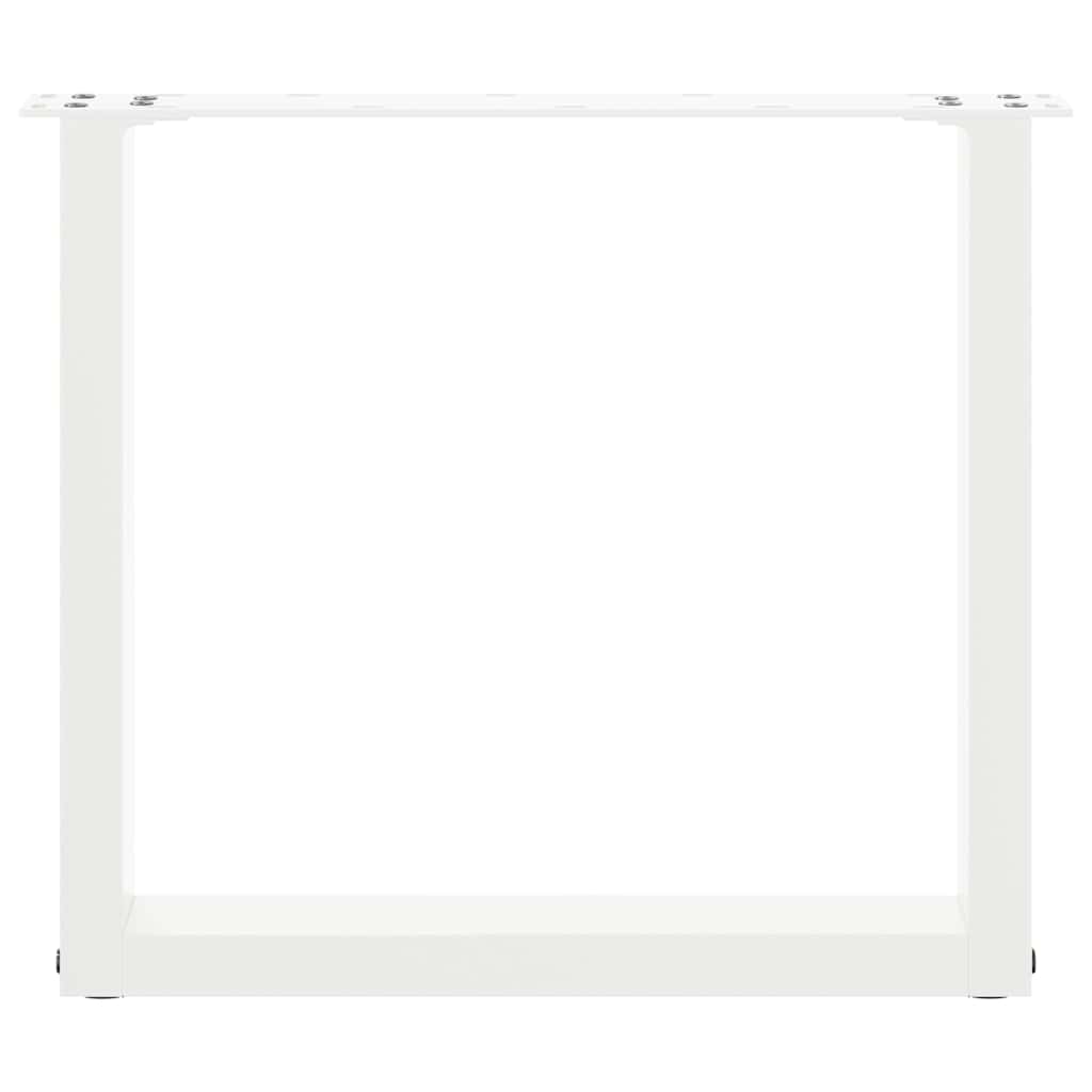 Gambe Tavolino Caffè a U 2 pz Bianco 50x(42-43) cm Acciaio - homemem39