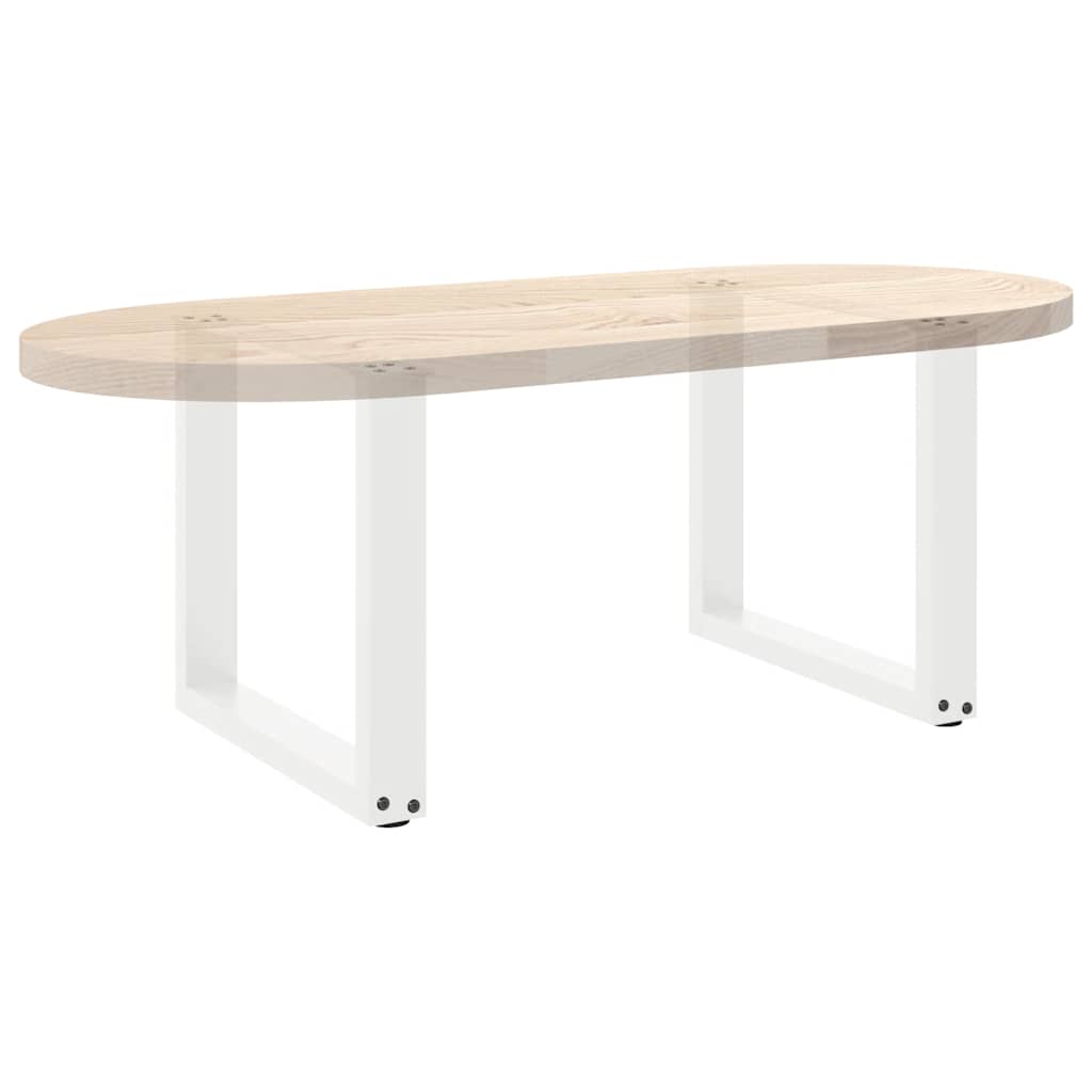 Gambe Tavolino Caffè a U 2 pz Bianco 50x(42-43) cm Acciaio - homemem39