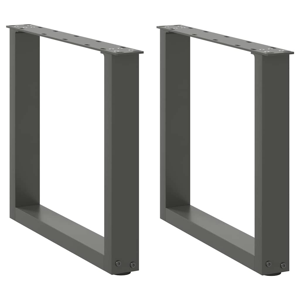 Gambe per Tavolino da Caffè forma U 2 pz Antracite 50x(42-43)cm