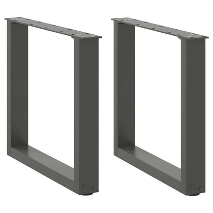 Gambe per Tavolino da Caffè forma U 2 pz Antracite 50x(42-43)cm