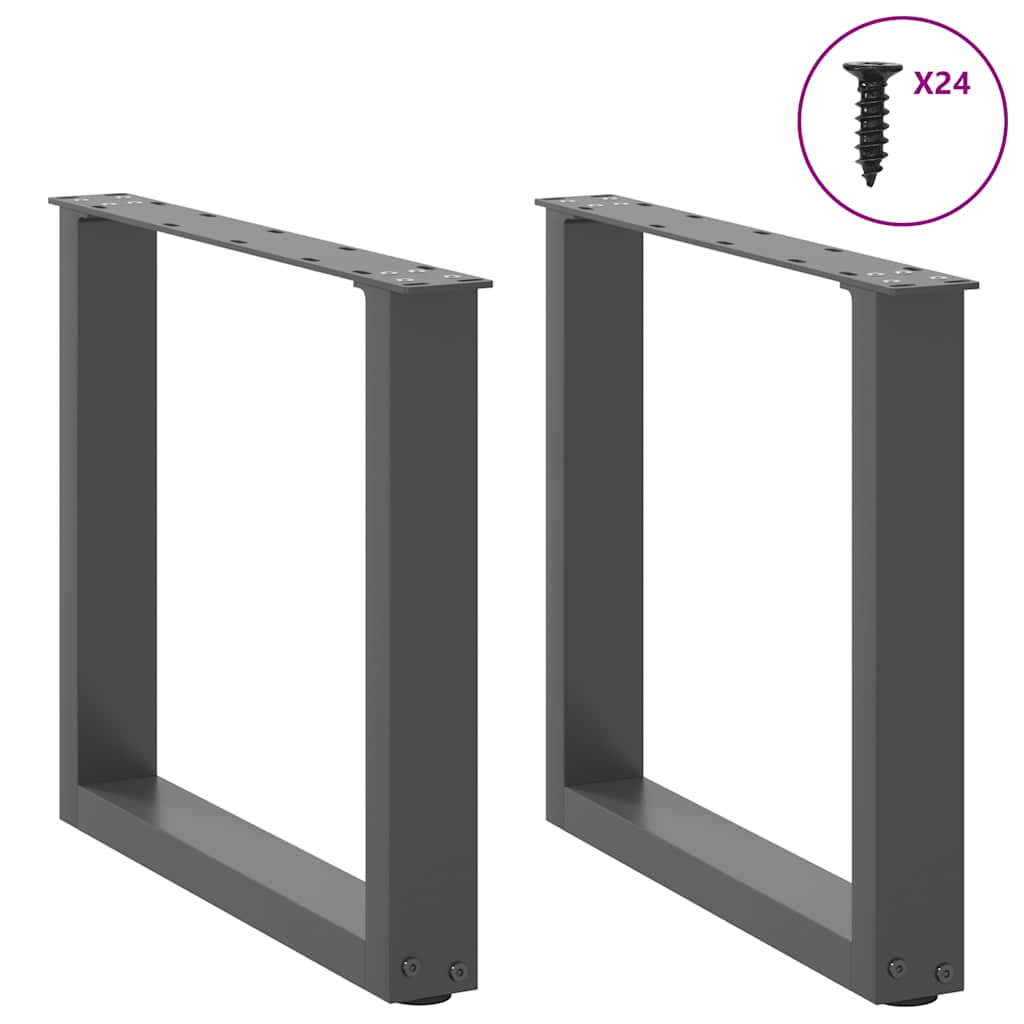 Gambe per Tavolino da Caffè a Forma di U 2 pz Antracite 50x(42-43) cm Acciaio