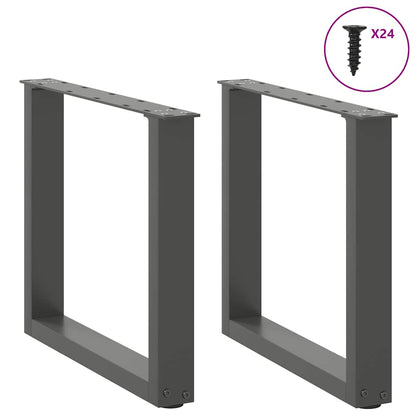 Gambe per Tavolino da Caffè a Forma di U 2 pz Antracite 50x(42-43) cm Acciaio