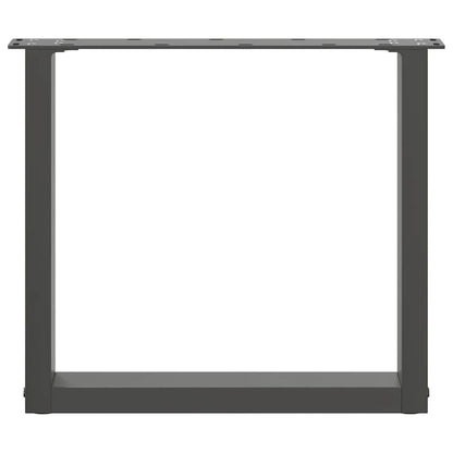 Gambe per Tavolino da Caffè a Forma di U 2 pz Antracite 50x(42-43) cm Acciaio