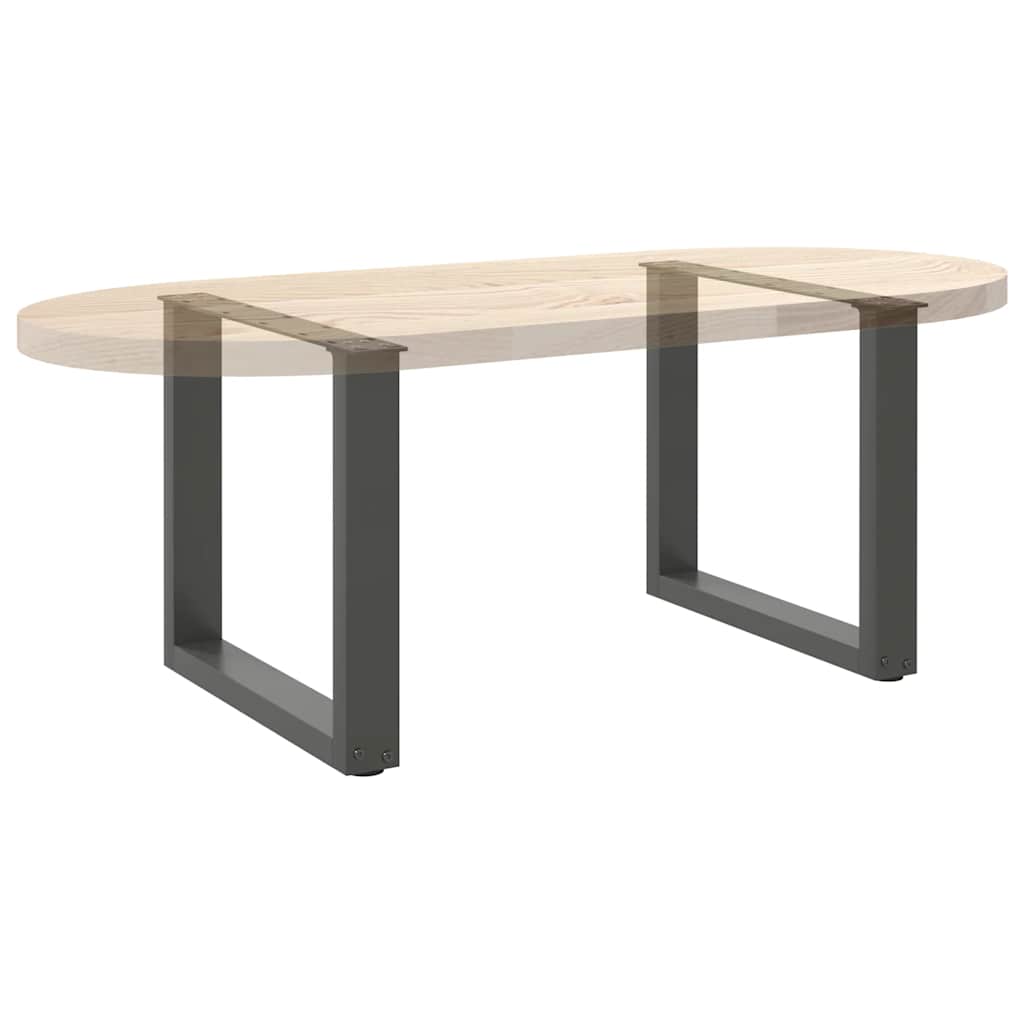 Gambe per Tavolino da Caffè forma U 2 pz Antracite 50x(42-43)cm