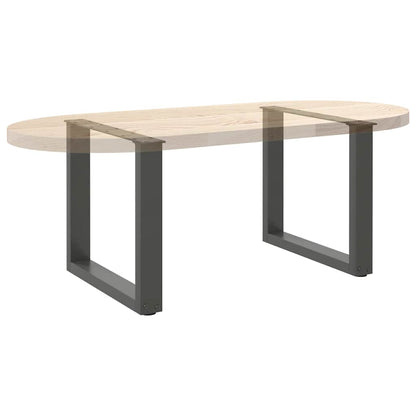 Gambe per Tavolino da Caffè forma U 2 pz Antracite 50x(42-43)cm